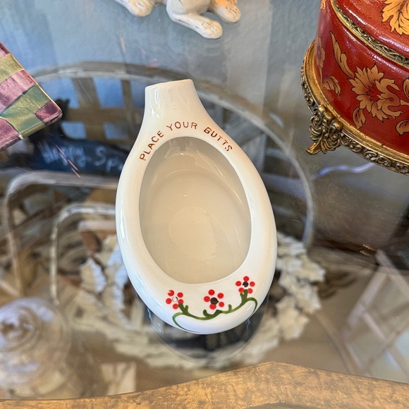 Vintage Other - Vintage "Place Your Butts" Porcelain Ashtray Made in Japan